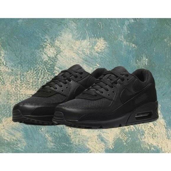 NIKE AIR MAX 90 RECRAFT TRIPLE BLACK MEN´S SIZE 15 NEW...